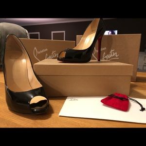Christian Louboutin black patent Flo size 40.5